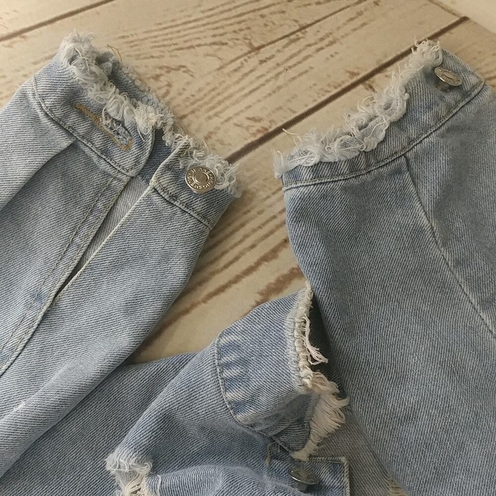 Distressed Jean Jacket‎ Blue - Picture 5 of 6